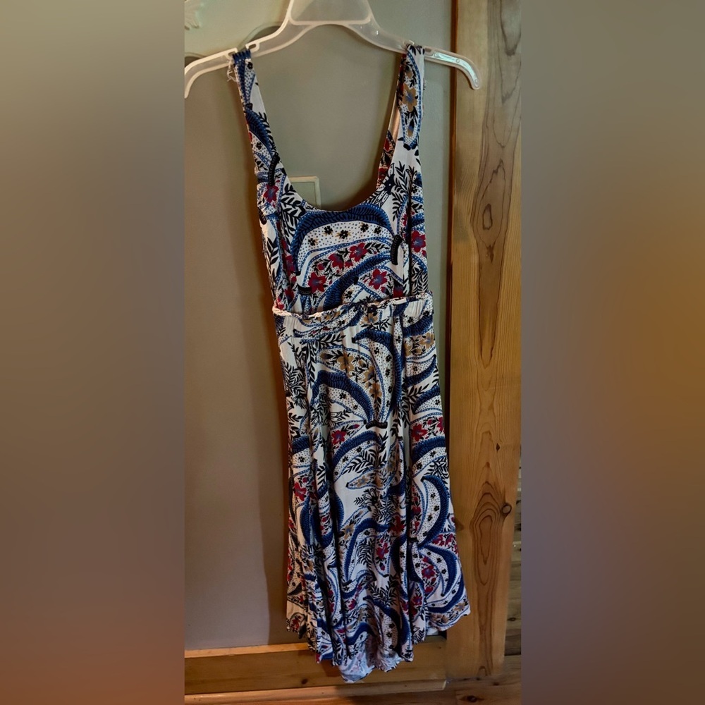 ⭐️Farm Rio Godet Skirt Back Cut-out Midi Dress Bohemian Beachy Subtle Sexy⭐️RARE